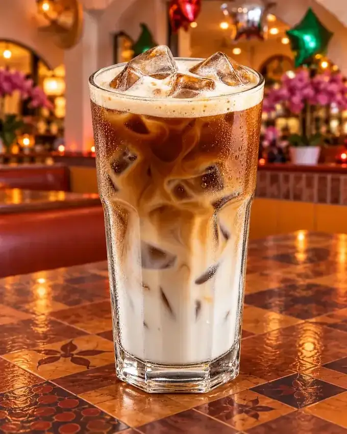 Café latte helado de La Parrilla Tap