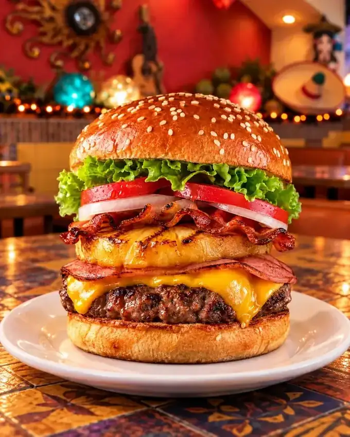 Burger Hawaiana de La Parrilla Tap