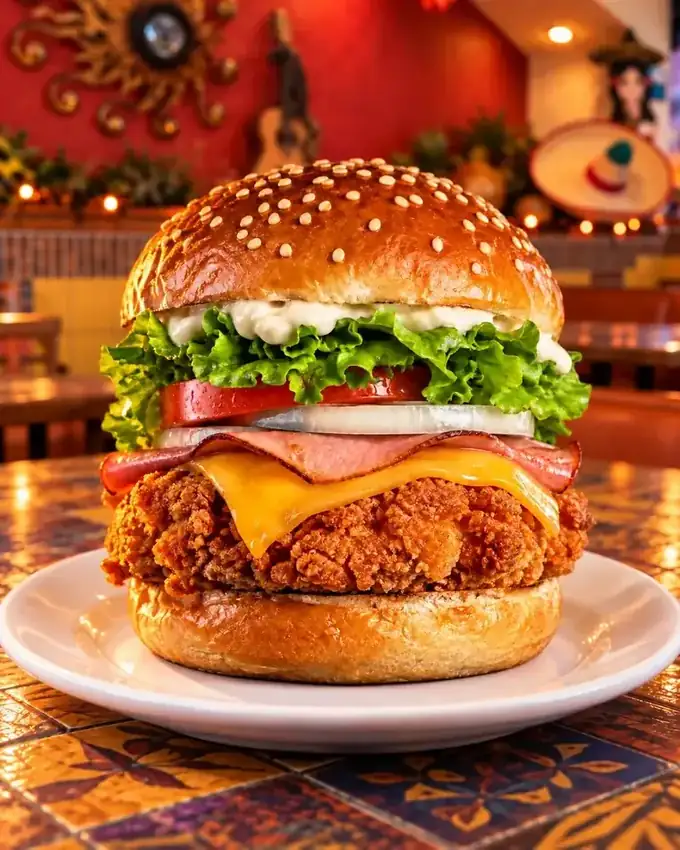 Hamburguesa de pollo de La Parrilla Tap